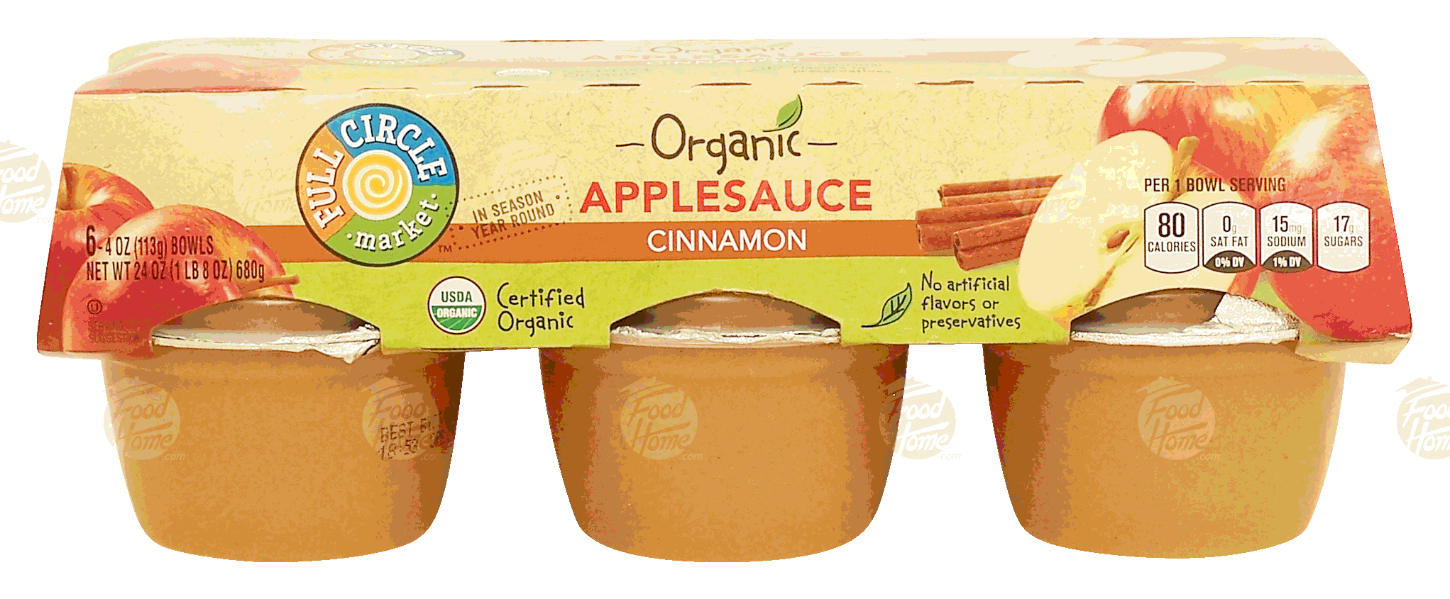 Full Circle market applesauce, cinnamon, 4-oz. cups Full-Size Picture